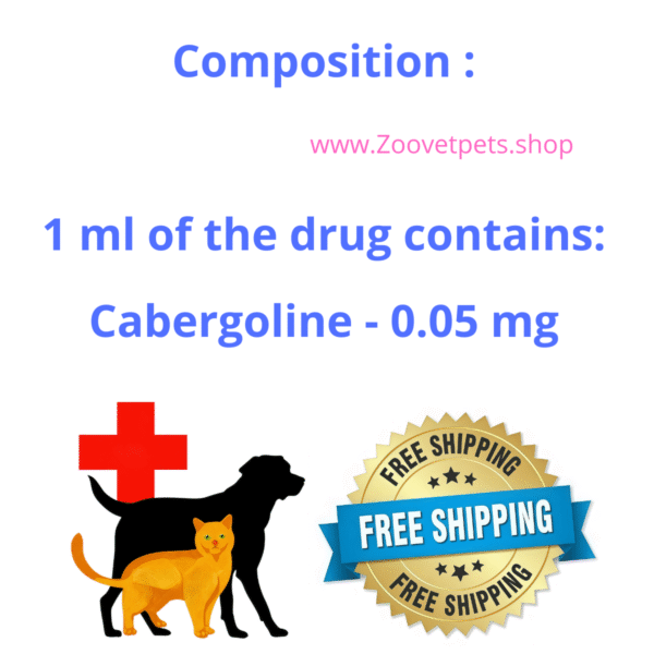 Cabergoline dogs cats lactation suppression false pregnancy prolactin inhibitor mammary gland veterinary medicine FDA approved Galastop analog