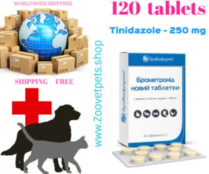 Tinidazole dogs cats rabbits pheasants pigeons amoebiasis anaerobic infections balanceidiosis histomoniasis diarrhea giardiasis salmonellosis trichomoniasis eimeriosis enteritis veterinary medicine