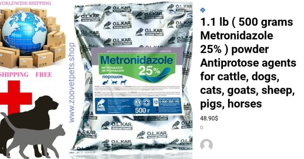 500 Grams Metronidazole 25 Powder Antiprotose Agents For Cattle Dogs Cats Goats Sheep Pigs Horses Zoovetpets