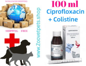 Ciprofloxacin, Colistine, dogs, cats, bacterial infections, pneumonia, Cipro analog, Ciloxan analog, veterinary medicine