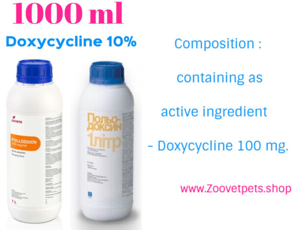Doxycycline 10% infection treatment pigs poultry Pasteurella Escherichia coli Salmonella Staphylococcus Streptococcus Clostridium Rickettsia Chlamydia Mycoplasma veterinary medicine