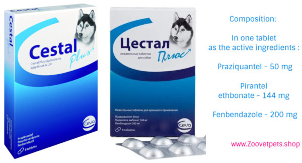 8 Tablets Cestal Plus Liver Flavor for Nematodosis and Cestodosis in Dogs (Ceva) - Image 2