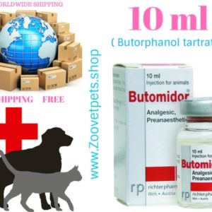 10ml ( Butorphanol tartrate ) dogs, cats, horses Long and strong pain relief for surgical, therapeutic and diagnostic procedures Butomidor®