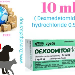 10ml ( Dexmedetomidine hydrochloride 0,5mg ) for sedation and analgesia in dogs and cats during surgical operations, various clinical studies, as well as to prevent animal aggression Dexdomitor®
