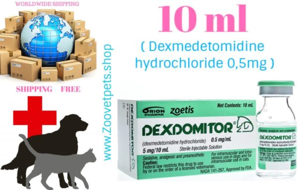 10ml ( Dexmedetomidine hydrochloride 0,5mg ) for sedation and analgesia in dogs and cats during surgical operations, various clinical studies, as well as to prevent animal aggression Dexdomitor®