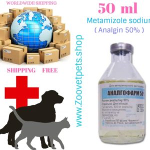 50ml ( Metamizole sodium ) of animals in diseases of the muscles and joints (arthritis, claudication, bursitis, tendinitis, fractures), to reduce pain of various origins ( Analgin 50% )