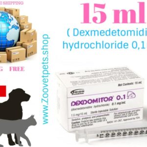 15ml ( Dexmedetomidine hydrochloride 0,1mg ) for sedation and analgesia in dogs and cats during surgical operations, various clinical studies, as well as to prevent animal aggression Dexdomitor®