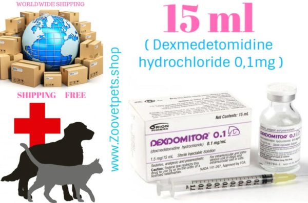 15ml ( Dexmedetomidine hydrochloride 0,1mg ) for sedation and analgesia in dogs and cats during surgical operations, various clinical studies, as well as to prevent animal aggression Dexdomitor®