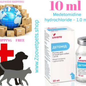 10 ml ( Medetomidine hydrochloride) Dogs and cats: for sedation and analgesia related to clinical examinations and procedures, minor surgical examinations, and as a premedication before general anesthesia
