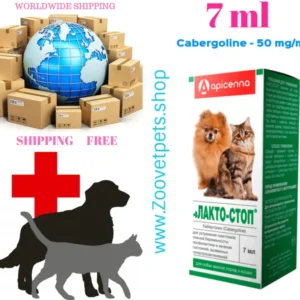 7ml ( Cabergoline ) for suppressing lactation and false puppyhood symptoms in small dogs and cats